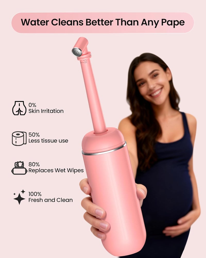Redsack Peri Bottle for Postpartum/Perineal Care,Manual Handheld Portable Bidet for Feminine Hygiene & Travel, 380ml Leakproof,BPA-Free Sprayer for Men/Women/Baby (Pink, General) - Image 4